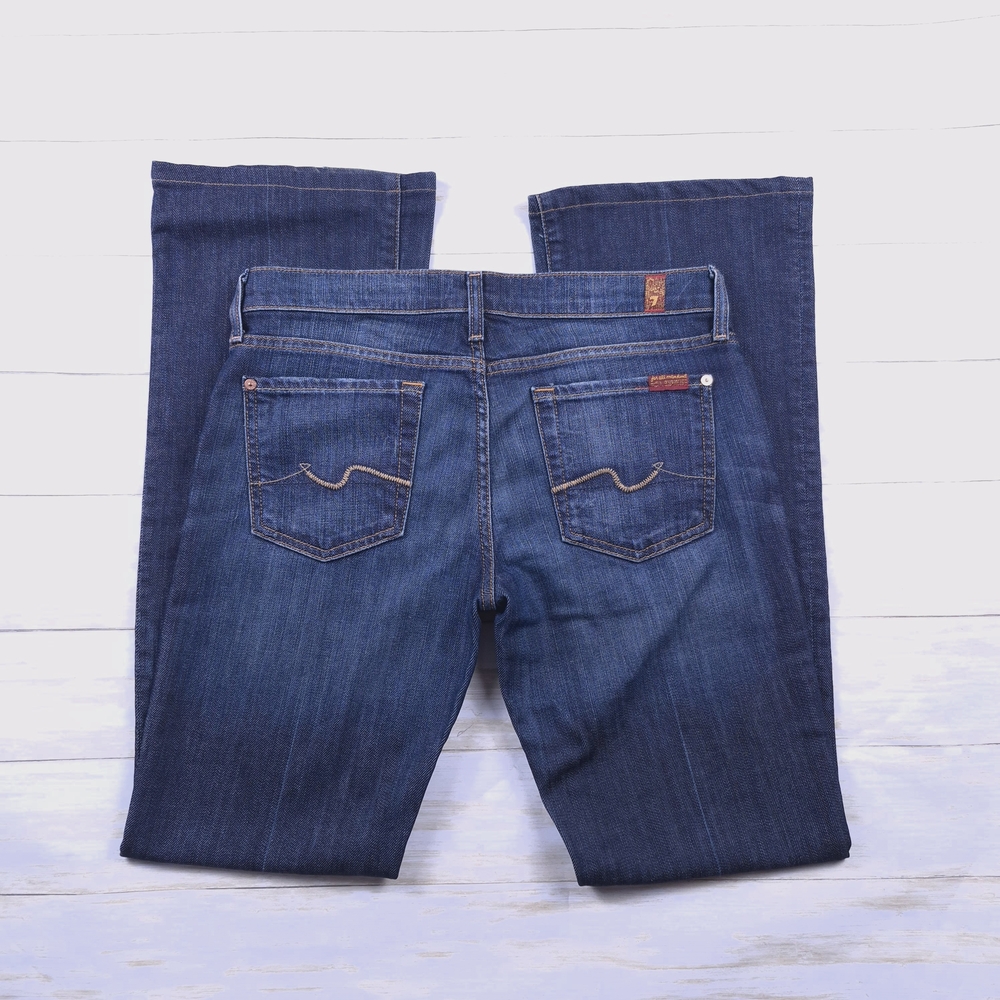 7 For All Mankind Women's Indigo Boot Cut Jeans - Picture 5 of 6
